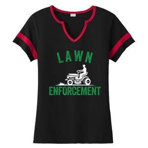 Lawn Enforcement Lawn Aficionado Lawn Care Lover Lawn Pride Lawncare Yardwork Ladies Halftime Notch Neck Tee