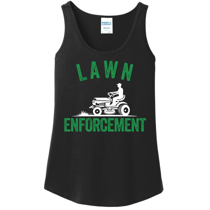 Lawn Enforcement Lawn Aficionado Lawn Care Lover Lawn Pride Lawncare Yardwork Ladies Essential Tank