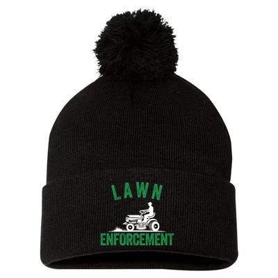 Lawn Enforcement Lawn Aficionado Lawn Care Lover Lawn Pride Lawncare Yardwork Pom Pom 12in Knit Beanie