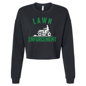 Lawn Enforcement Lawn Aficionado Lawn Care Lover Lawn Pride Lawncare Yardwork Cropped Pullover Crew