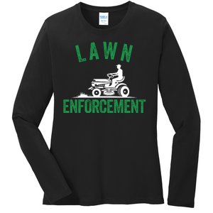 Lawn Enforcement Lawn Aficionado Lawn Care Lover Lawn Pride Lawncare Yardwork Ladies Long Sleeve Shirt