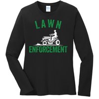 Lawn Enforcement Lawn Aficionado Lawn Care Lover Lawn Pride Lawncare Yardwork Ladies Long Sleeve Shirt