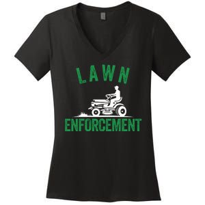 Lawn Enforcement Lawn Aficionado Lawn Care Lover Lawn Pride Lawncare Yardwork Women's V-Neck T-Shirt