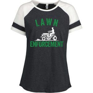 Lawn Enforcement Lawn Aficionado Lawn Care Lover Lawn Pride Lawncare Yardwork Enza Ladies Jersey Colorblock Tee