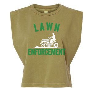 Lawn Enforcement Lawn Aficionado Lawn Care Lover Lawn Pride Lawncare Yardwork Garment-Dyed Women's Muscle Tee