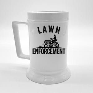 Lawn Enforcement Lawn Aficionado Yardwork Lawn Care Lover Lawn Pride Lawncare Beer Stein