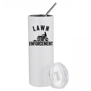 Lawn Enforcement Lawn Aficionado Yardwork Lawn Care Lover Lawn Pride Lawncare Stainless Steel Tumbler