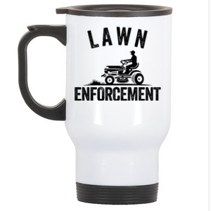 Lawn Enforcement Lawn Aficionado Yardwork Lawn Care Lover Lawn Pride Lawncare Stainless Steel Travel Mug