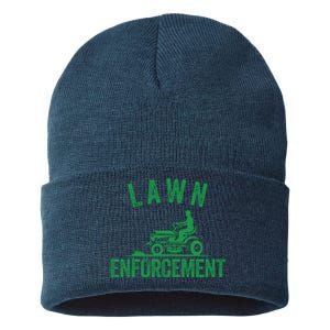 Lawn Enforcement Lawn Aficionado Lawncare Yardwork Lawn Care Lover Lawn Pride Sustainable Knit Beanie