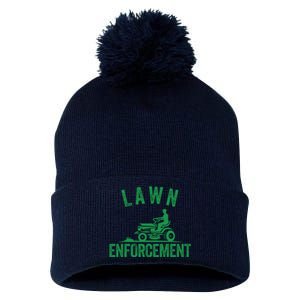 Lawn Enforcement Lawn Aficionado Lawncare Yardwork Lawn Care Lover Lawn Pride Pom Pom 12in Knit Beanie