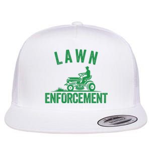 Lawn Enforcement Lawn Aficionado Lawncare Yardwork Lawn Care Lover Lawn Pride Flat Bill Trucker Hat