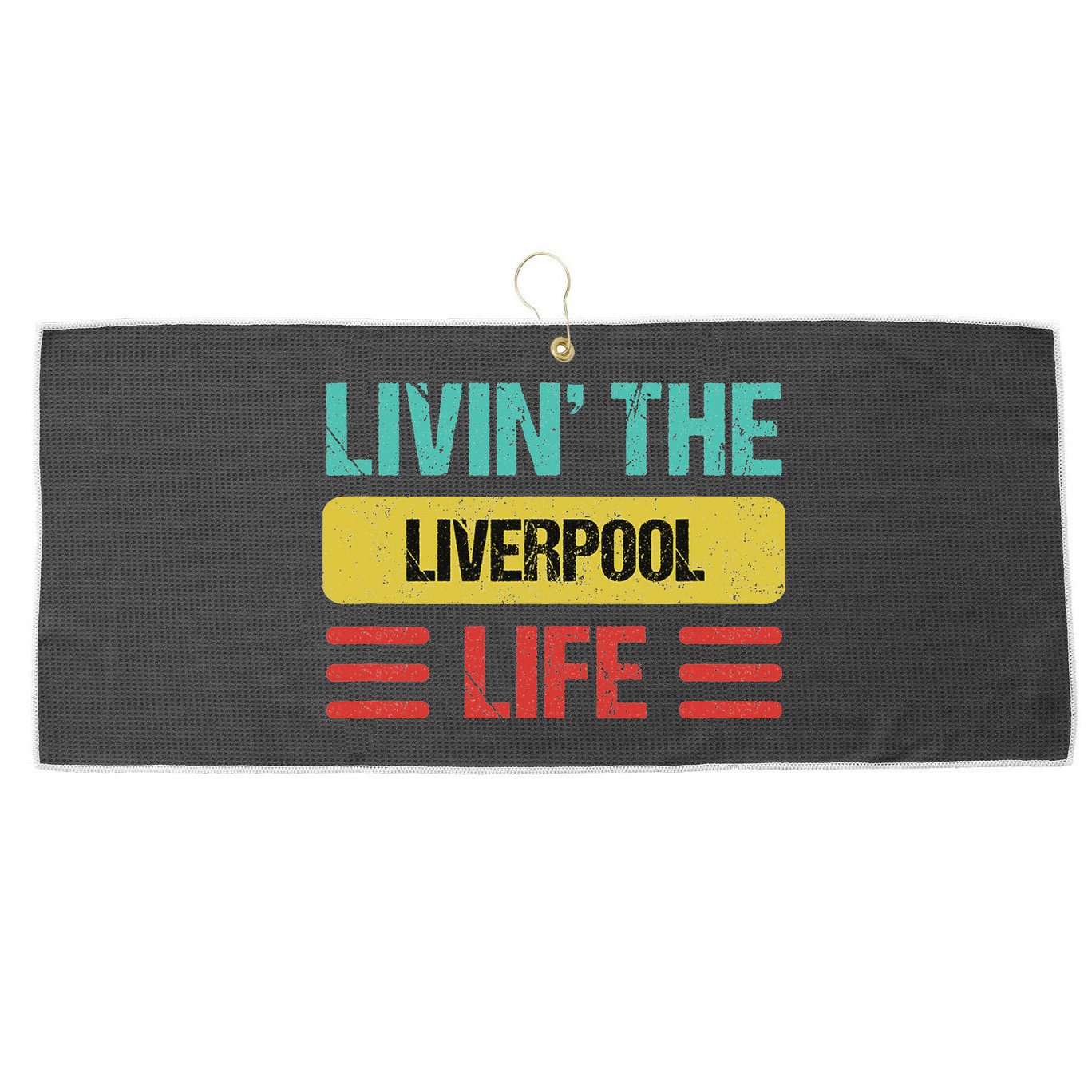 Liverpool England Large Microfiber Waffle Golf Towel