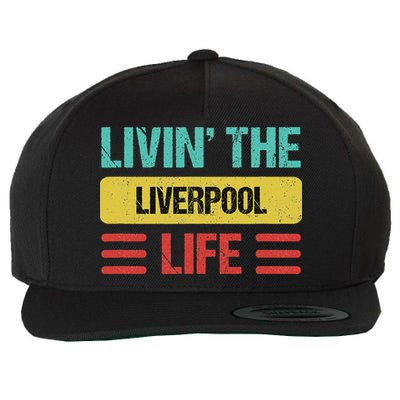 Liverpool England Wool Snapback Cap