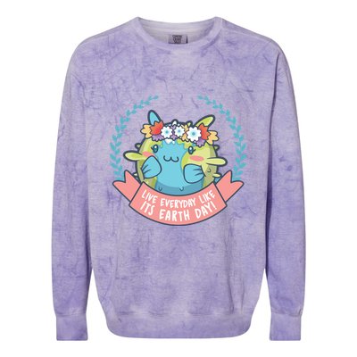Live Everyday Like It's Earth Day Cute Colorblast Crewneck Sweatshirt