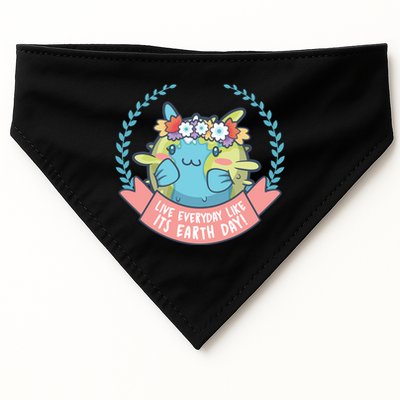 Live Everyday Like It's Earth Day Cute USA-Made Doggie Bandana
