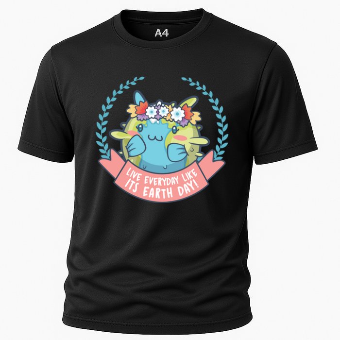Live Everyday Like It's Earth Day Cute Cooling Performance Crew T-Shirt