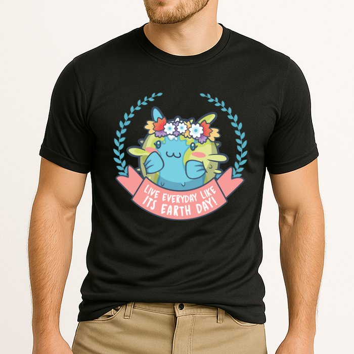 Live Everyday Like It's Earth Day Cute Cooling Performance Crew T-Shirt