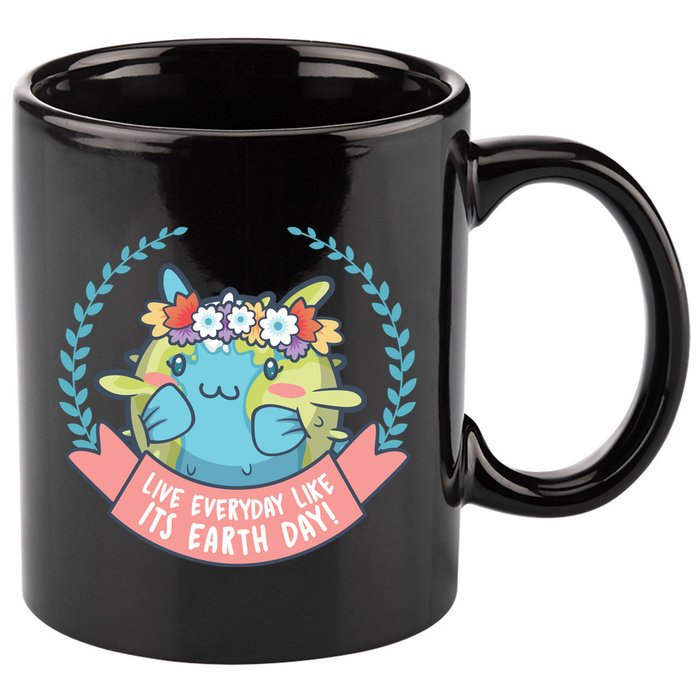 Live Everyday Like It's Earth Day Cute 11oz C Handle Ceramic Mug
