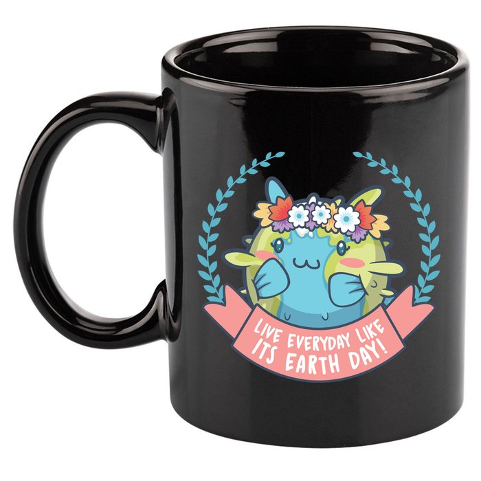Live Everyday Like It's Earth Day Cute 11oz C Handle Ceramic Mug