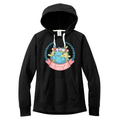 Live Everyday Like It's Earth Day Cute Women's Fleece Hoodie