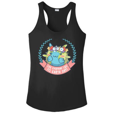 Live Everyday Like It's Earth Day Cute Ladies PosiCharge Competitor Racerback Tank