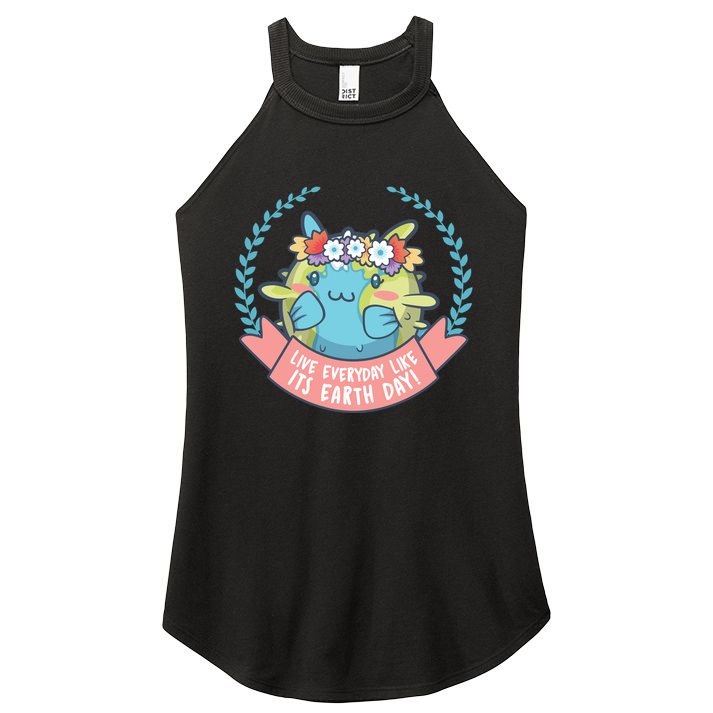 Live Everyday Like It's Earth Day Cute Women's Perfect Tri Rocker Tank