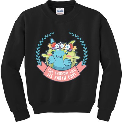 Live Everyday Like It's Earth Day Cute Kids Sweatshirt