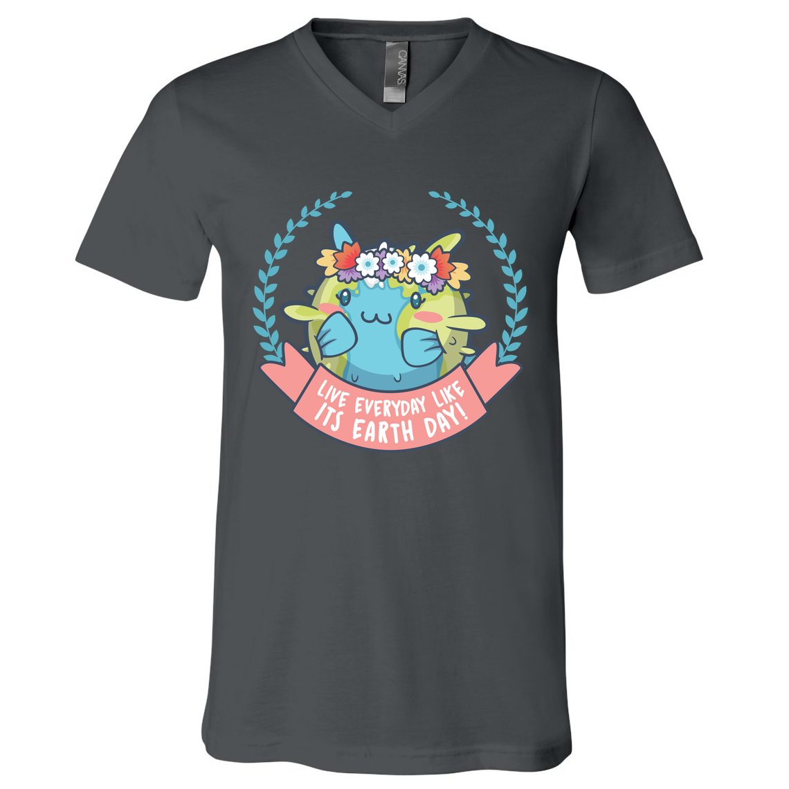 Live Everyday Like It's Earth Day Cute V-Neck T-Shirt