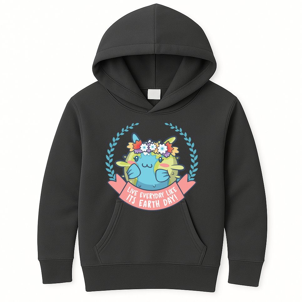 Live Everyday Like It's Earth Day Cute Kids Hoodie