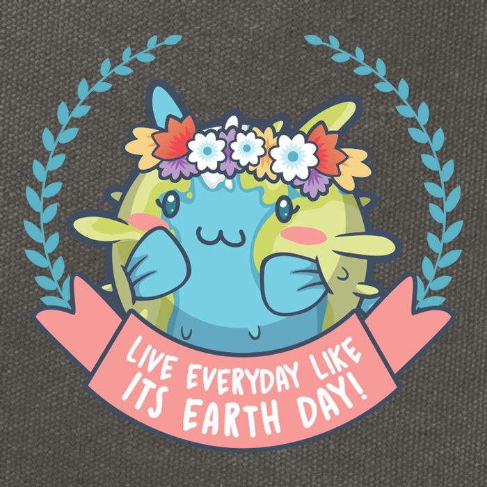 Live Everyday Like It's Earth Day Cute Cotton Canvas Backpack