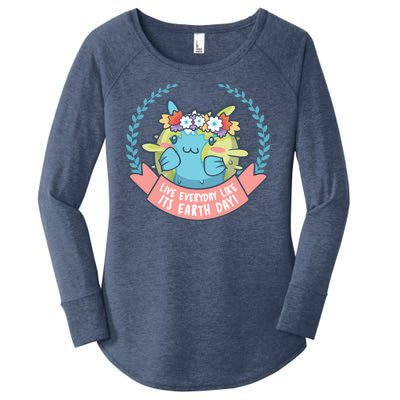 Live Everyday Like It's Earth Day Cute Women's Perfect Tri Tunic Long Sleeve Shirt