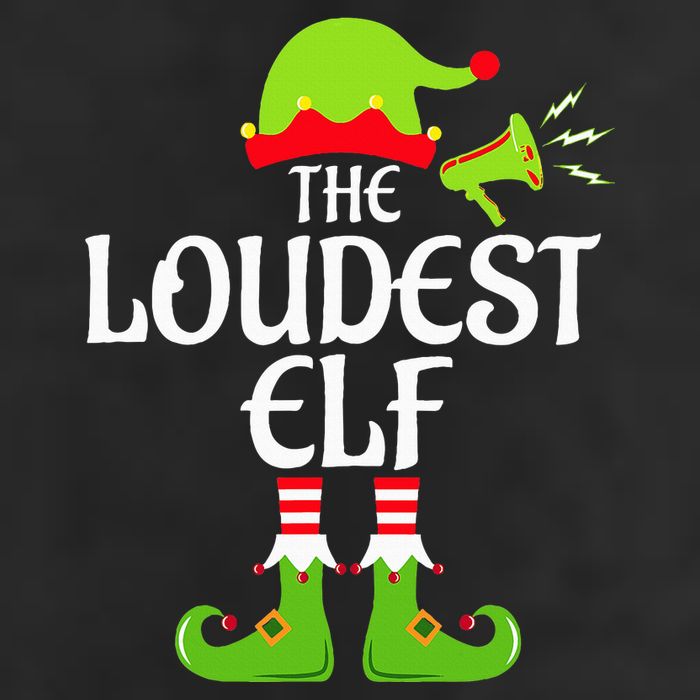 Loudest Elf Matching Family Group Christmas Party Xmas Funny 7 Panel Mesh Trucker Snapback Hat