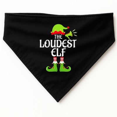 Loudest Elf Matching Family Group Christmas Party Xmas Funny USA-Made Doggie Bandana