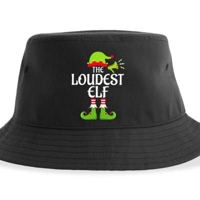 Loudest Elf Matching Family Group Christmas Party Xmas Funny Sustainable Bucket Hat