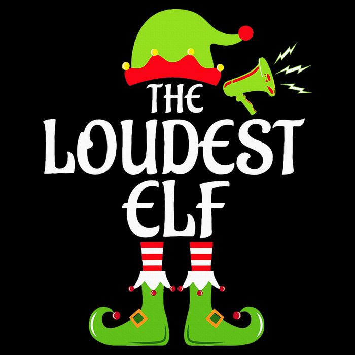 Loudest Elf Matching Family Group Christmas Party Xmas Funny 7-Panel Snapback Hat