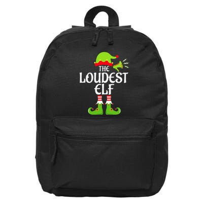 Loudest Elf Matching Family Group Christmas Party Xmas Funny 16 in Basic Backpack