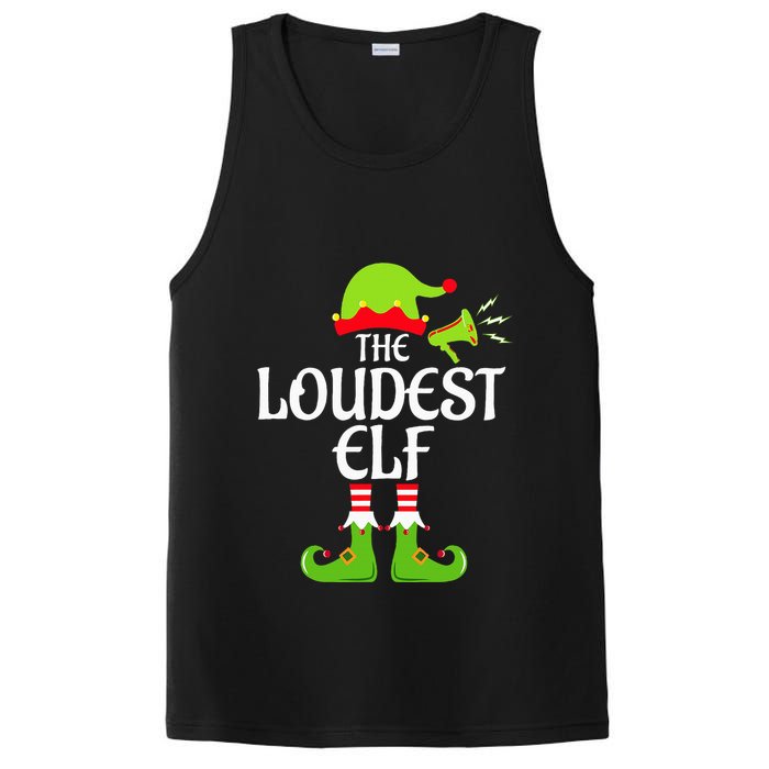 Loudest Elf Matching Family Group Christmas Party Xmas Funny PosiCharge Competitor Tank
