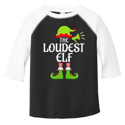 Loudest Elf Matching Family Group Christmas Party Xmas Funny Toddler Fine Jersey T-Shirt