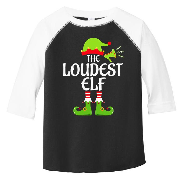 Loudest Elf Matching Family Group Christmas Party Xmas Funny Toddler Fine Jersey T-Shirt