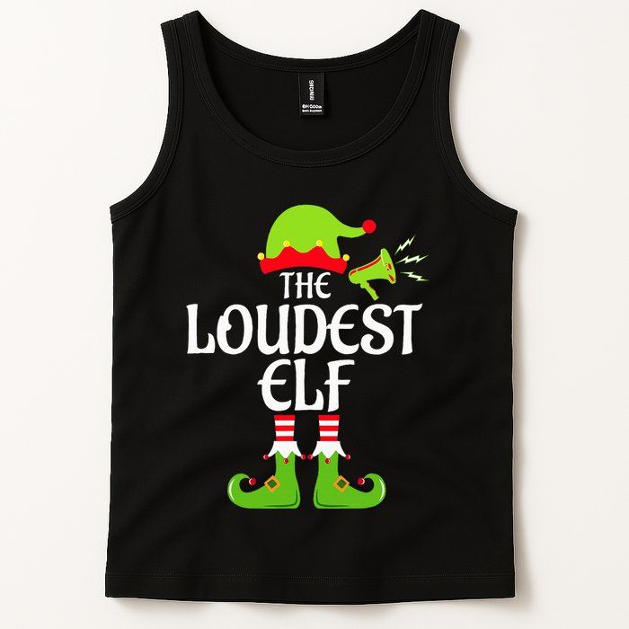 Loudest Elf Matching Family Group Christmas Party Xmas Funny Tank Top