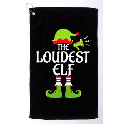 Loudest Elf Matching Family Group Christmas Party Xmas Funny Golf Towel