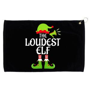 Loudest Elf Matching Family Group Christmas Party Xmas Funny Grommeted Golf Towel