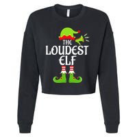 Loudest Elf Matching Family Group Christmas Party Xmas Funny Cropped Pullover Crew