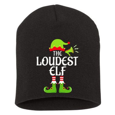 Loudest Elf Matching Family Group Christmas Party Xmas Funny Short Acrylic Beanie