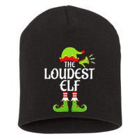 Loudest Elf Matching Family Group Christmas Party Xmas Funny Short Acrylic Beanie