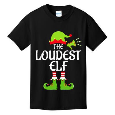 Loudest Elf Matching Family Group Christmas Party Xmas Funny Kids T-Shirt