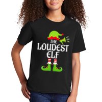 Loudest Elf Matching Family Group Christmas Party Xmas Funny Kids T-Shirt