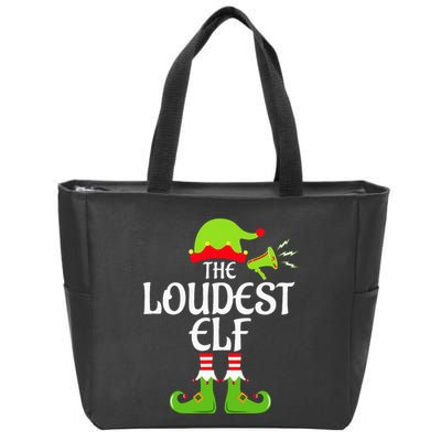 Loudest Elf Matching Family Group Christmas Party Xmas Funny Zip Tote Bag