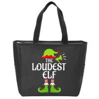 Loudest Elf Matching Family Group Christmas Party Xmas Funny Zip Tote Bag