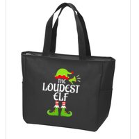 Loudest Elf Matching Family Group Christmas Party Xmas Funny Zip Tote Bag